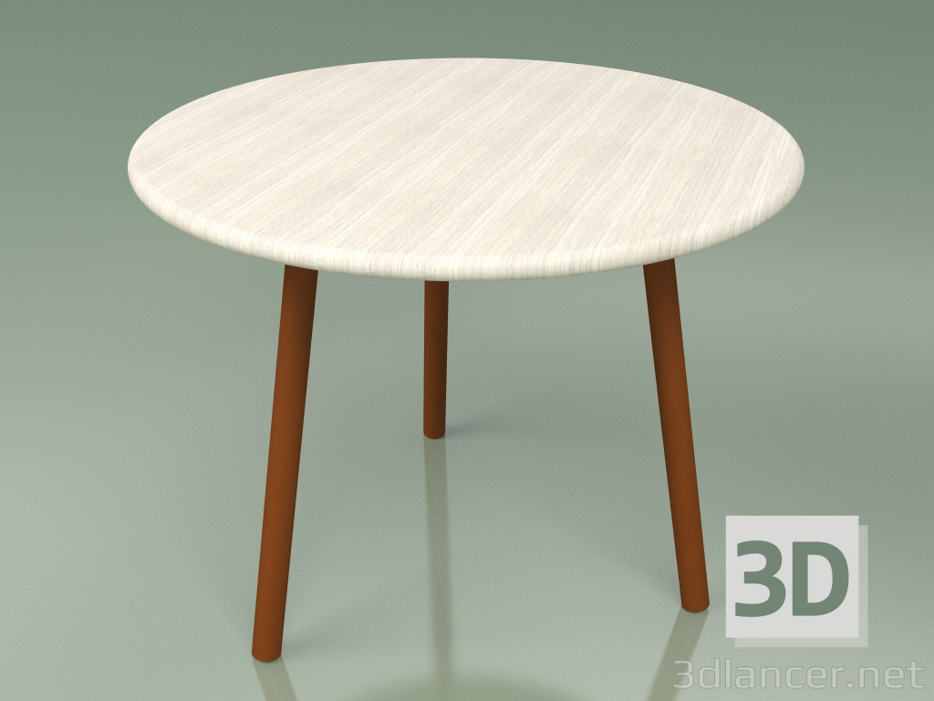 modèle 3D Table basse 013 (Metal Rouille, Teck de Couleur Blanc Résistant aux Intempéries) - preview