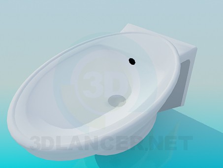 modello 3D bidet ovale - anteprima