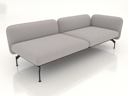 Módulo de sofá 2,5 plazas con reposabrazos a la derecha (tapizado exterior de piel)