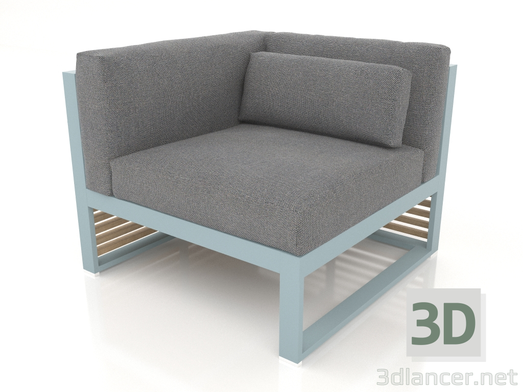 modèle 3D Canapé modulable section 6 gauche (Bleu gris) - preview