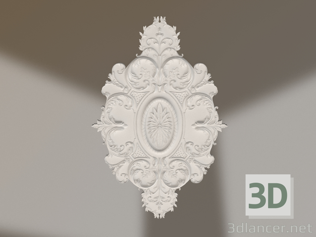 modello 3D Presa da soffitto in gesso RP 038 (2100x1340x40) - anteprima