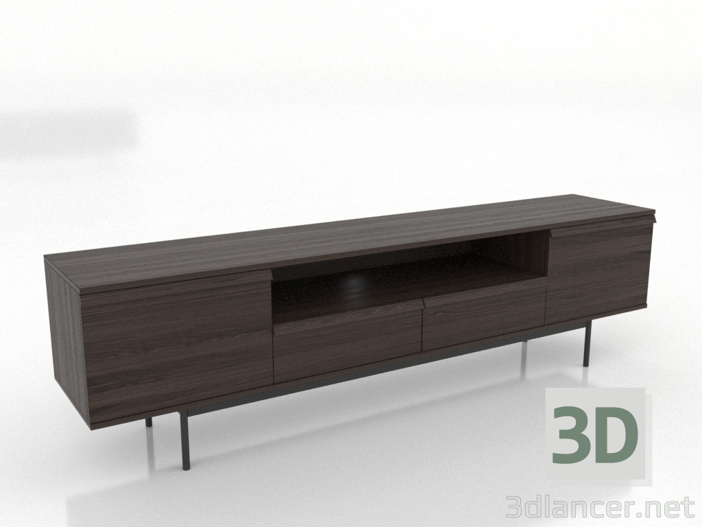 modello 3D Mobile TV LARGE OPEN 2 2000 mm (frassino noce) - anteprima modello 3D Mobile TV LARGE OPEN 2 2000 mm (frassino noce) - anteprima