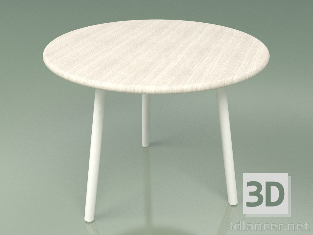 3d model Coffee table 013 (Metal Milk, Weather Resistant White Colored Teak) - preview