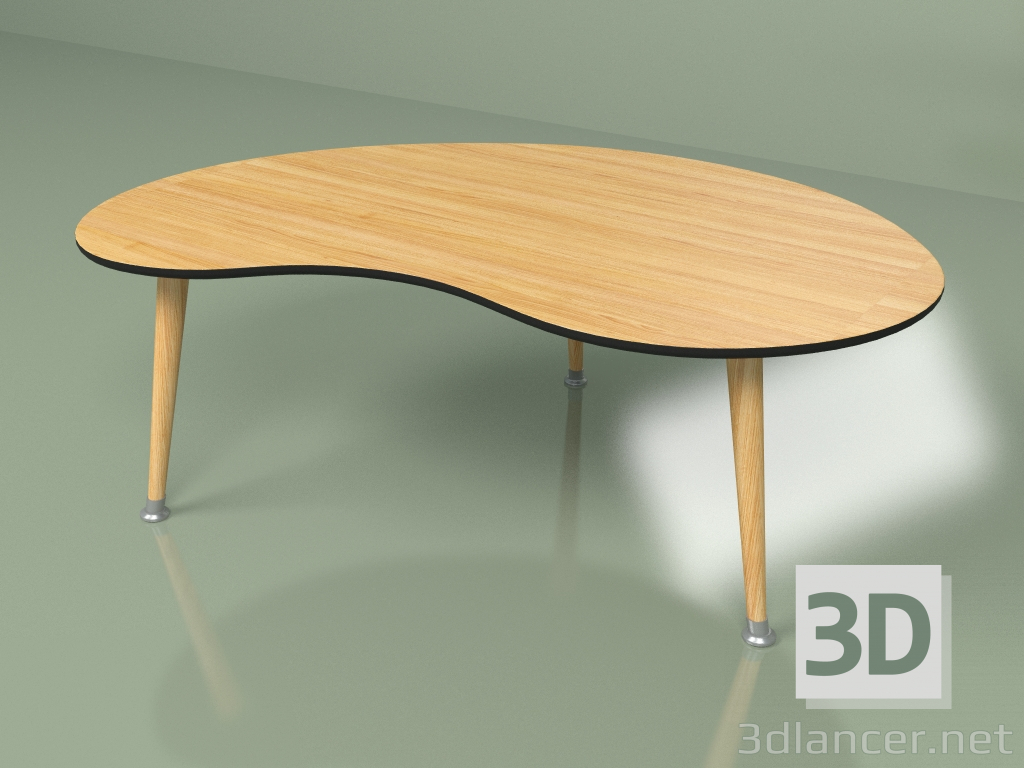 3 डी मॉडल कॉफी टेबल किडनी लिबास (काला) - पूर्वावलोकन