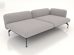 Módulo de sofá de 2,5 plazas de fondo con reposabrazos 85 a la derecha (revestimiento de cuero en el