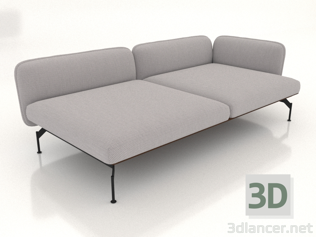3D Modell Sofamodul 2,5-Sitzer tief mit Armlehne 85 rechts (Lederpolsterung außen) - Vorschau