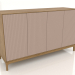Modelo 3d Móvel de TV FARGO com fachadas fresadas 1600x500x950 mm (bege, carvalho natural, opção 4) - preview