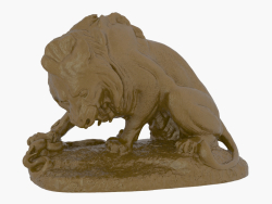 Escultura de bronze Leão e serpente
