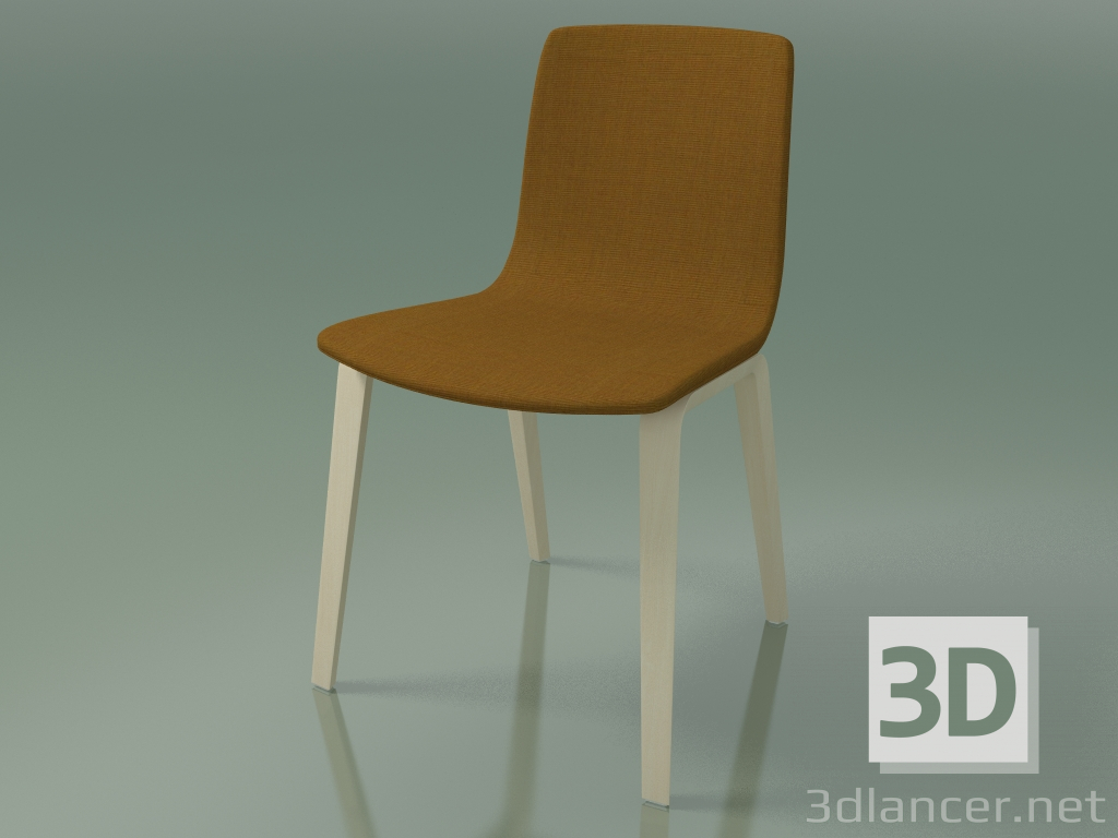 modello 3D Sedia 3955 (4 gambe in legno, imbottita, betulla bianca) - anteprima