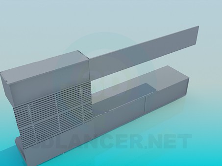 3d модель Стенка-стеллаж – превью 3d модель Стенка-стеллаж – превью