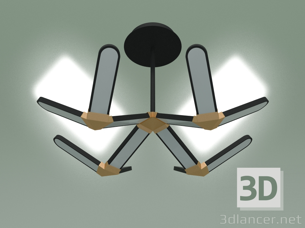 3d model Ceiling LED lamp 90147-4 (black-gold) - preview