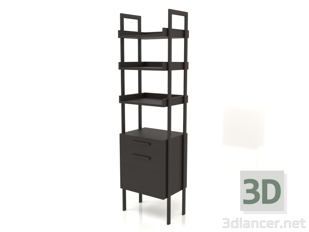 3d model Rack ST 03 (con mueble) (550x400x1900, madera marrón oscuro) - vista previa