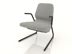 Armchair on cantilever legs D25 mm with armrests