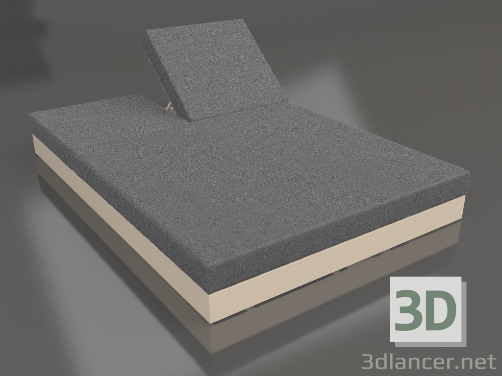 3D Modell Bett mit Rückenlehne 140 (Sand) - Vorschau