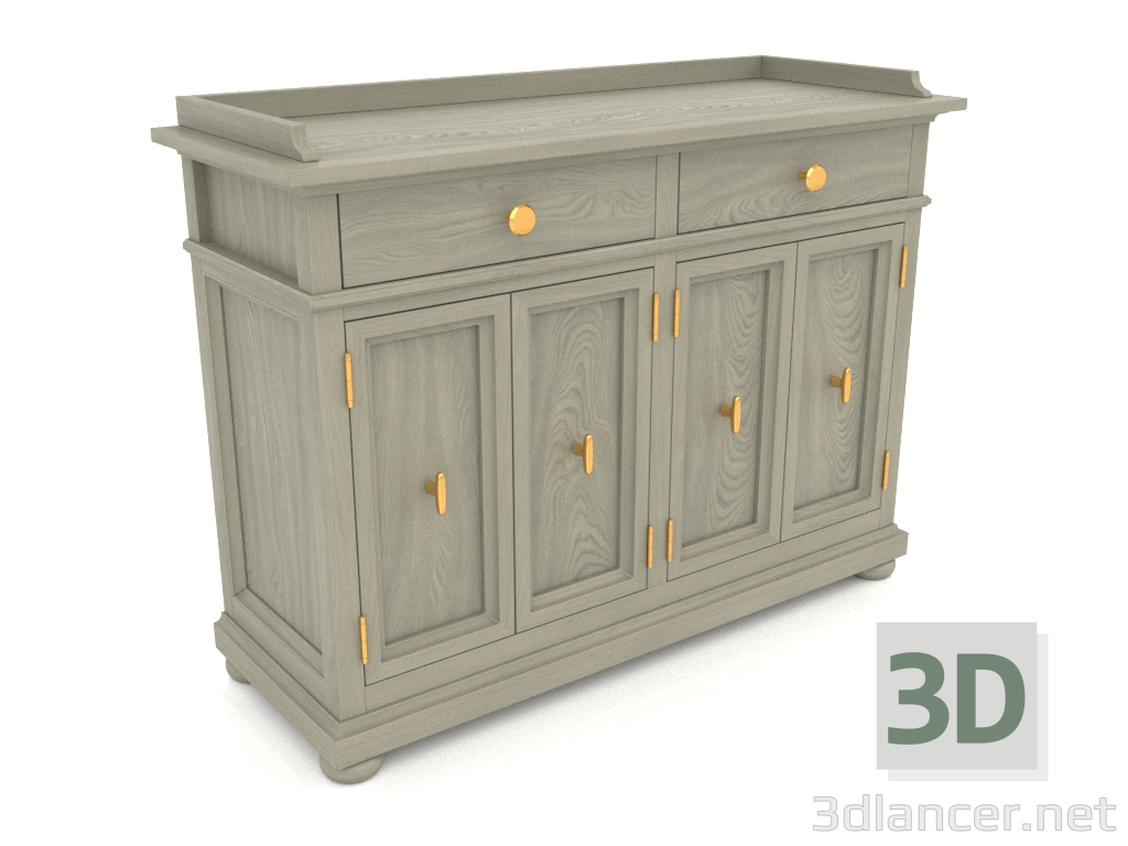 3d model Cómoda con puertas (2 secciones) - vista previa