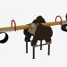 3d model Rocking chair balance weight of a children's playground Gorilla (6214) - preview