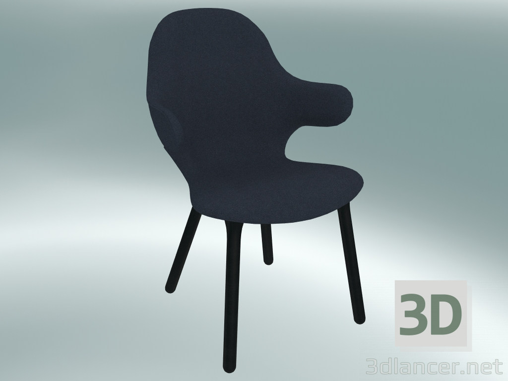 Modelo 3d Prendedor da cadeira (JH1, 59x58 H 88cm, carvalho manchado preto, Divina - 793) - preview