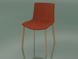 Stuhl 0311 (4 Holzbeine, mit abnehmbarer Lederausstattung, Bezug 2, natürliche Eiche)