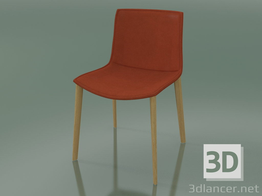 Modelo 3d Cadeira 0311 (4 pernas de madeira, com estofamento removível em couro, capa 2, carvalho natural) - preview