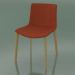 3d model Chair 0311 (4 wooden legs, with removable leather upholstery, cover 2, natural oak) - preview
