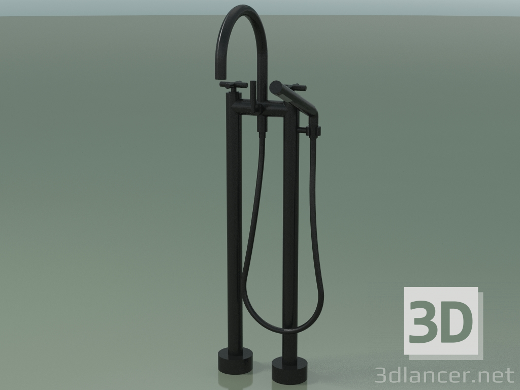 modello 3D Miscelatore vasca due fori per installazione a pavimento (25943 892-33) - anteprima