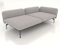 Sofa module 2.5 seater deep with armrest 110 on the right (leather upholstery on the outside)