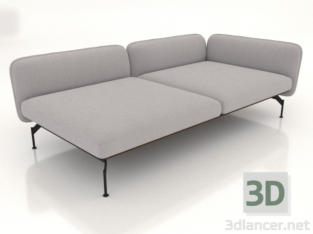 3d model Sofa module 2.5 seater deep with armrest 110 on the right (leather upholstery on the outside) - preview