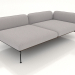 3d model Sofa module 2.5 seater deep with armrest 110 on the right (leather upholstery on the outside) - preview