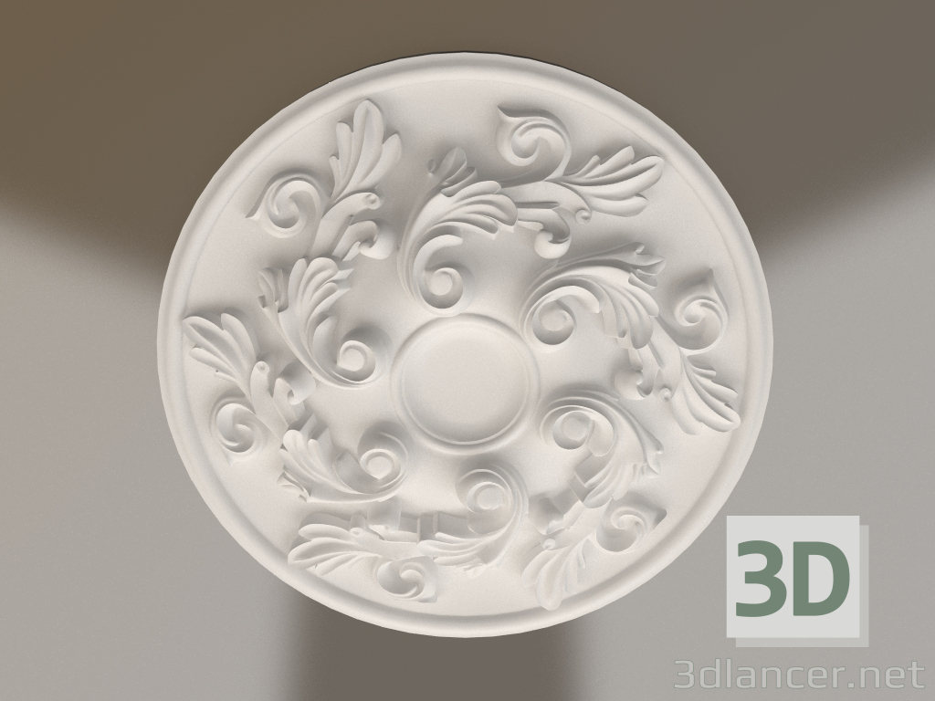 Modelo 3d Tomada de teto de gesso RP 040 D=478x65 - preview