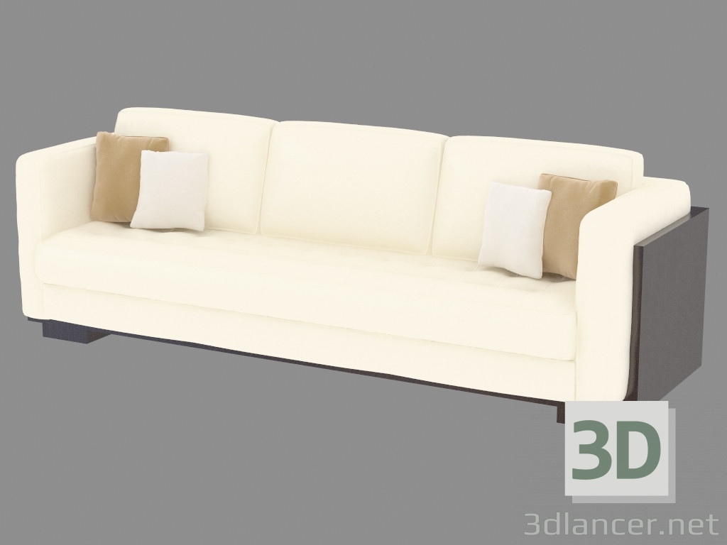 3D modeli Üçlü deri koltuk - önizleme
