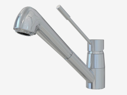 Single lever mixer with retractable watering can (13158)