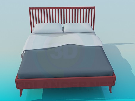 3d модель кровать – превью