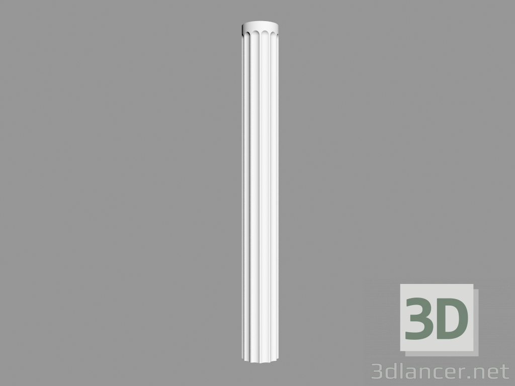 3D Modell Halbsäule K1001 (22 x 11 x 199,5 - Ø 22 cm) - Vorschau