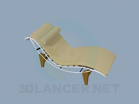 3D modeli Şezlong koltuk başlığı ile - önizleme