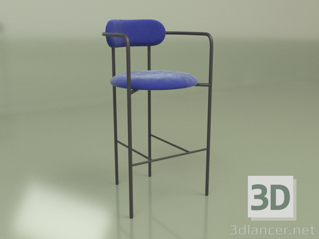 3d model Bar stool Six (black) - preview
