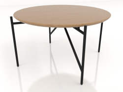 Ein niedriger Tisch d70 mit einer Tischplatte aus Holz