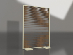 Partition made of artificial wood and aluminum 120x170 (Teak, Gold)