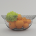3d Стеклянная ваза "Сердце"с фруктами модель купить - ракурс