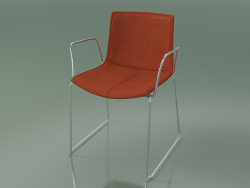 Cadeira 0312 (sobre trilhos com braços, com estofo em couro removível, capa 1)