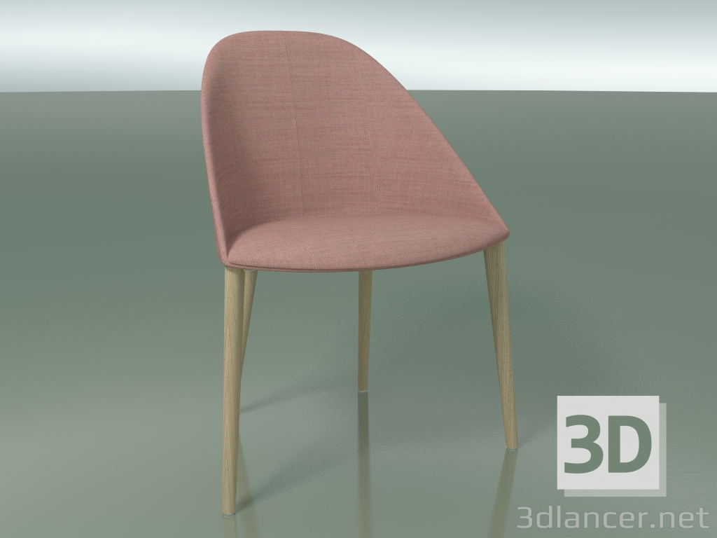 modèle 3D Chaise 2207 (4 pieds en bois, rembourrée, chêne blanchi) - preview