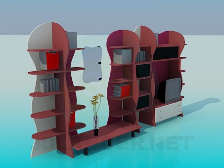 3d model Furniture wall-rack - preview 3d model Furniture wall-rack - preview