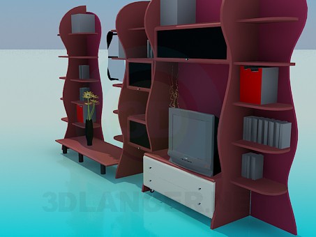 3d model Furniture wall-rack - preview 3d model Furniture wall-rack - preview