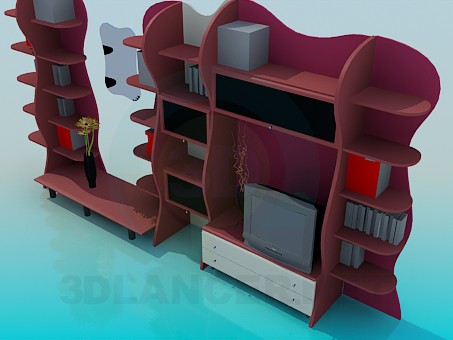 3d model Furniture wall-rack - preview 3d model Furniture wall-rack - preview