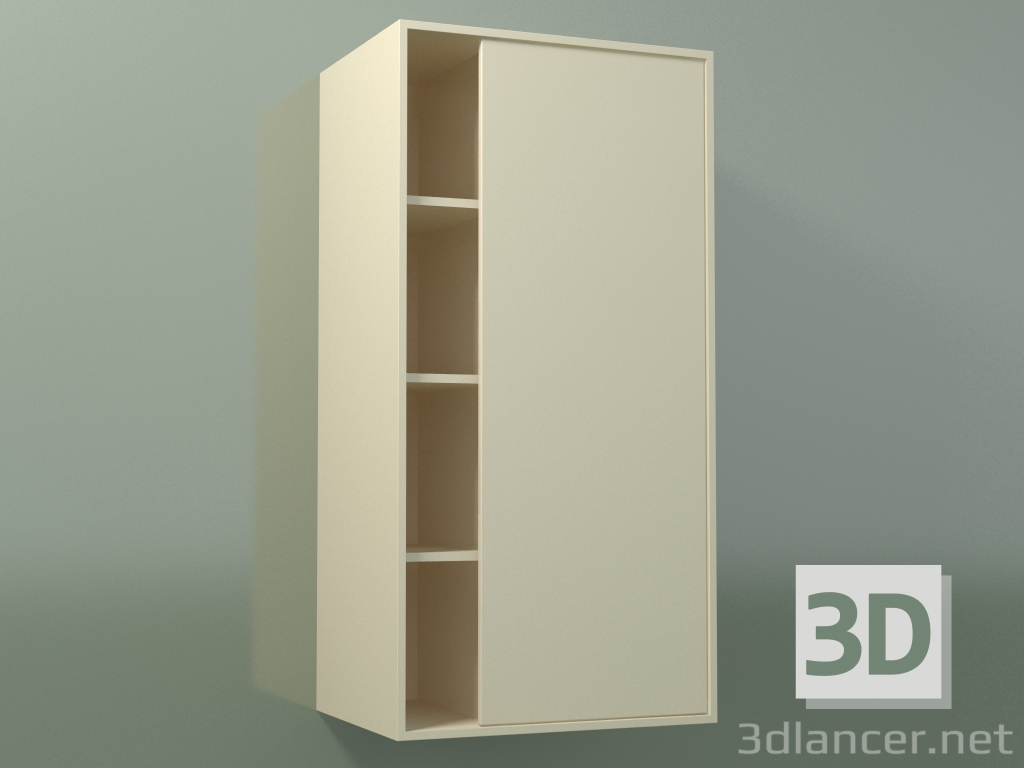 3D Modell Wandschrank mit 1 rechten Tür (8CUCСDD01, Knochen C39, L 48, P 36, H 96 cm) - Vorschau