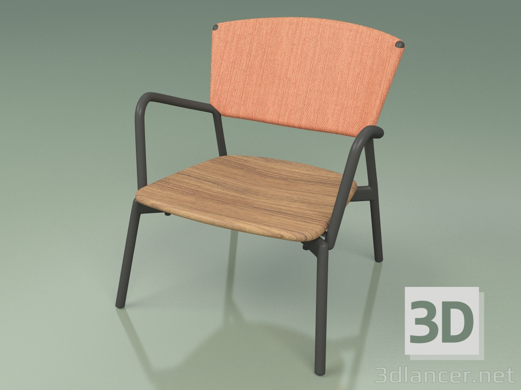 modèle 3D Chaise 027 (Métal Fumée, Batyline Orange) - preview