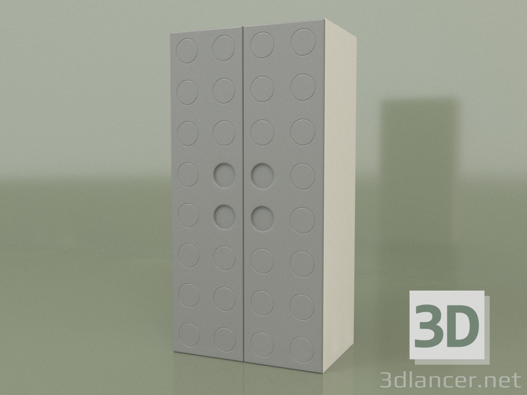 3 डी मॉडल डबल अलमारी (ग्रे) - पूर्वावलोकन