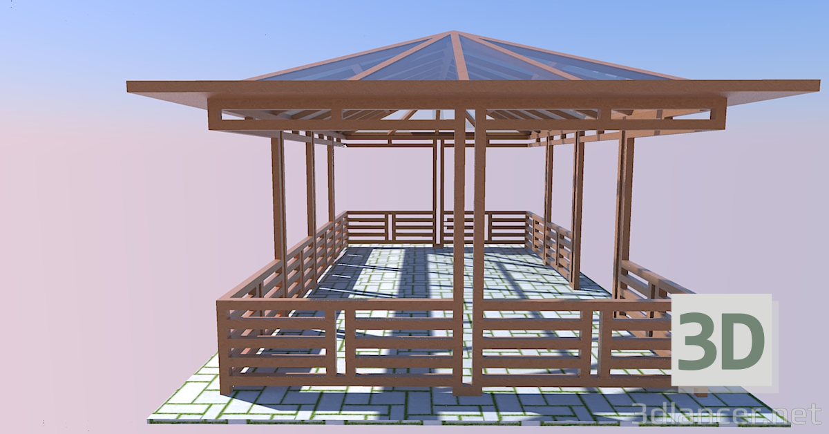 3d model summer house - preview