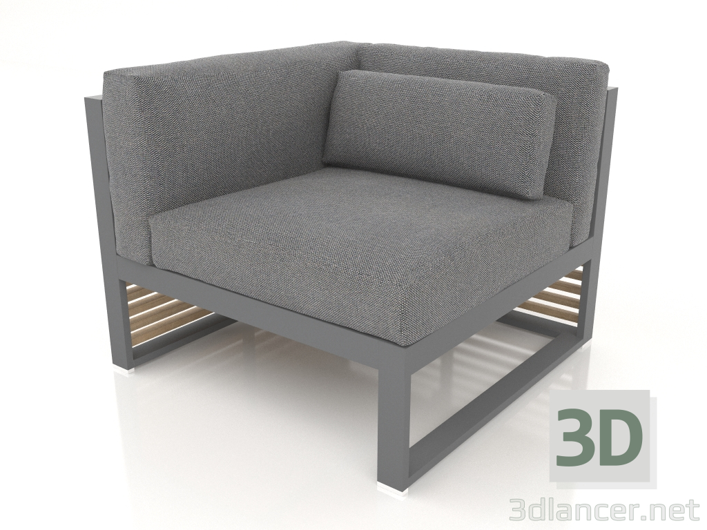 modèle 3D Canapé modulable, section 6 gauche (Anthracite) - preview