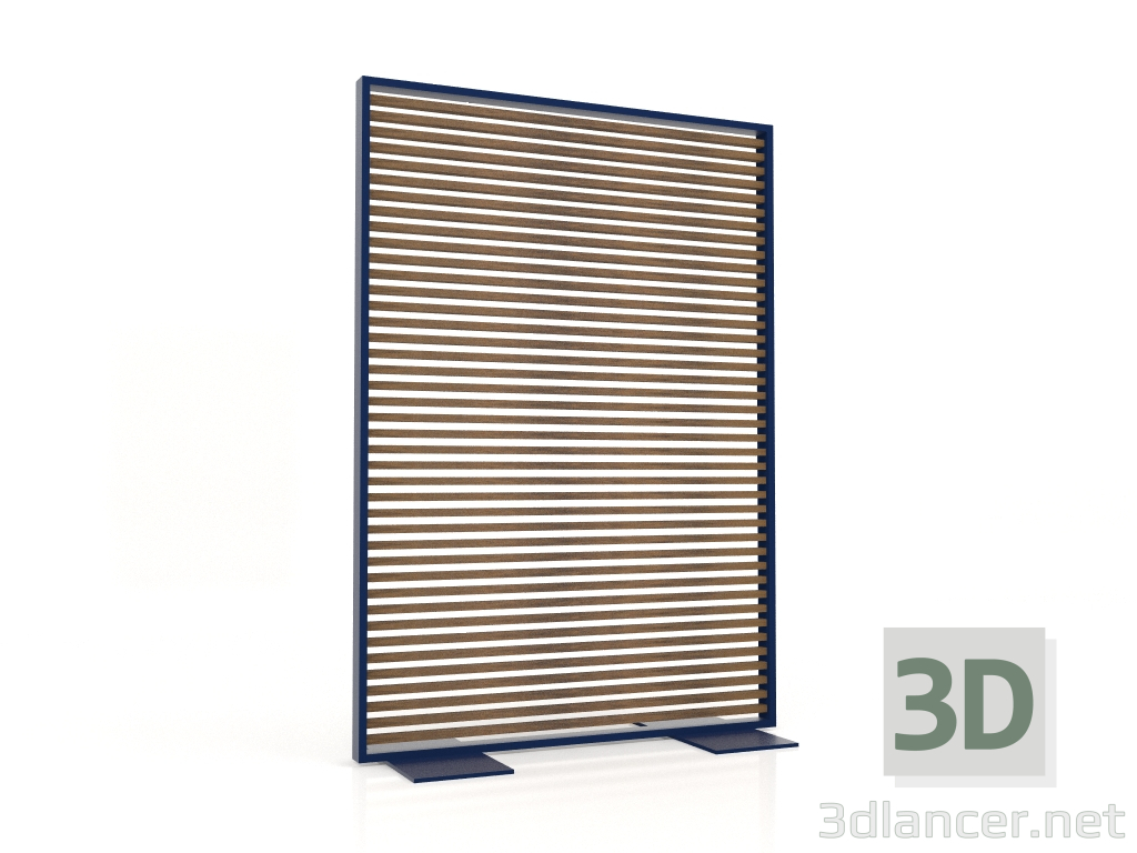 Modelo 3d Divisória em madeira artificial e alumínio 120x170 (Teca, Azul noturno) - preview