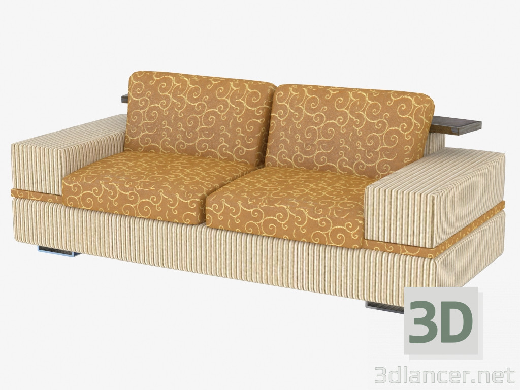3 डी मॉडल सोफा आधुनिक डबल - पूर्वावलोकन